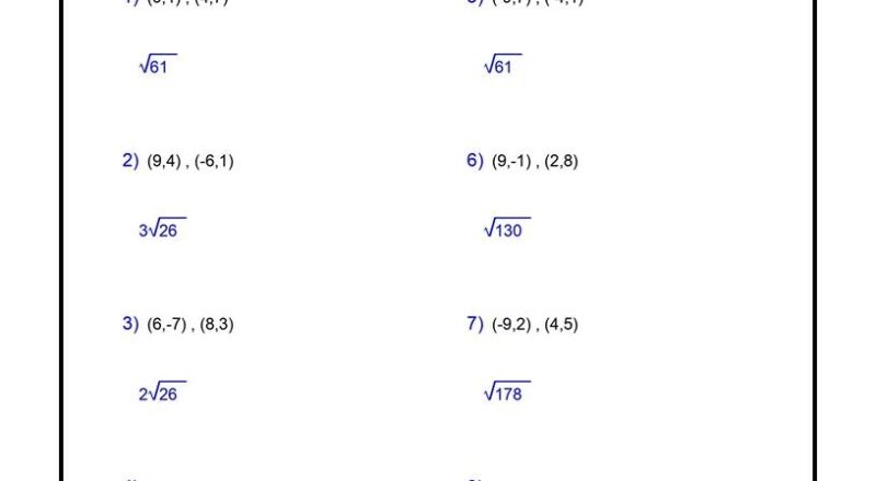 Using The Distance Formula Worksheets Algebra 1 Radical Expressions Made By Teachers