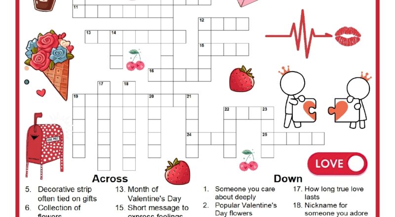Valentine Crossword Puzzle