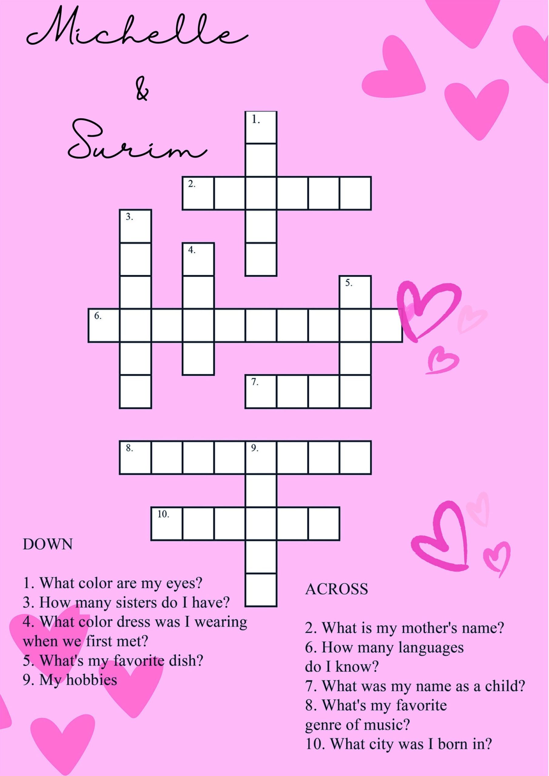 Valentine Crossword Puzzle Printable Crossword Puzzle For Valentine s Day Happy Valentine s Day Digital LGBT Pride Games LGBT Gift Etsy Israel