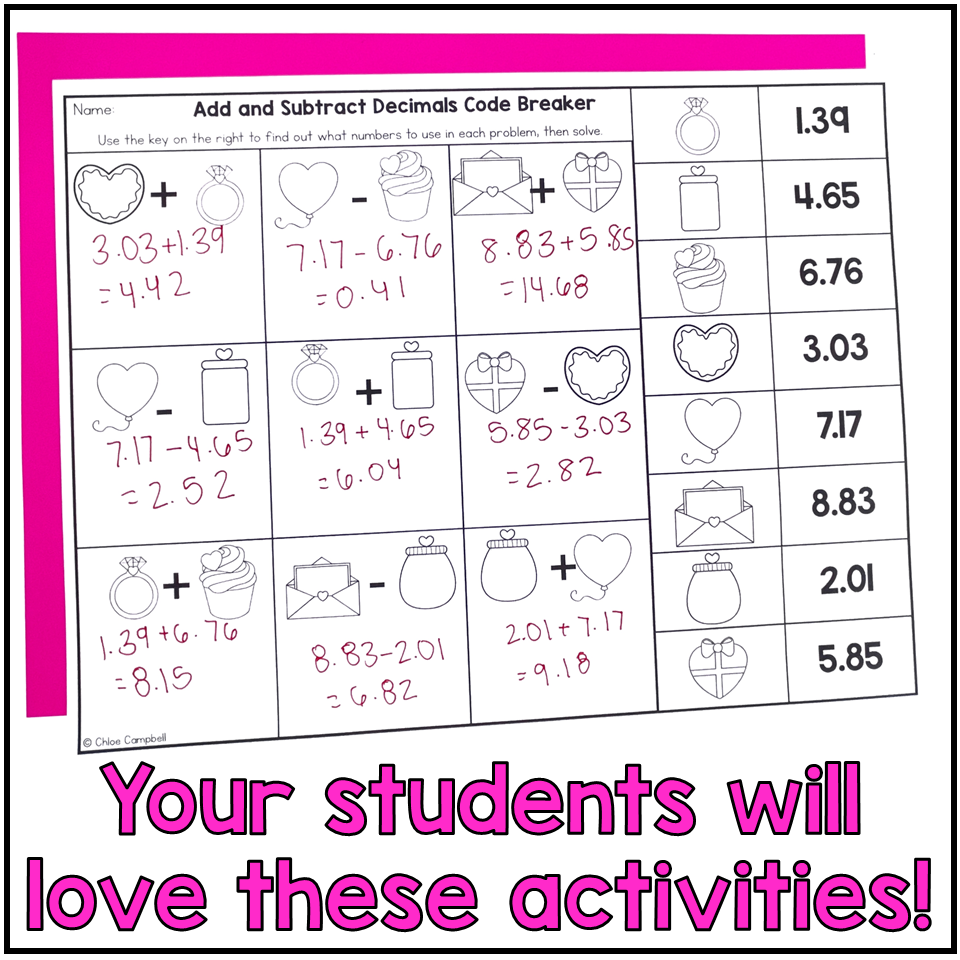 adding and subtracting decimals worksheet