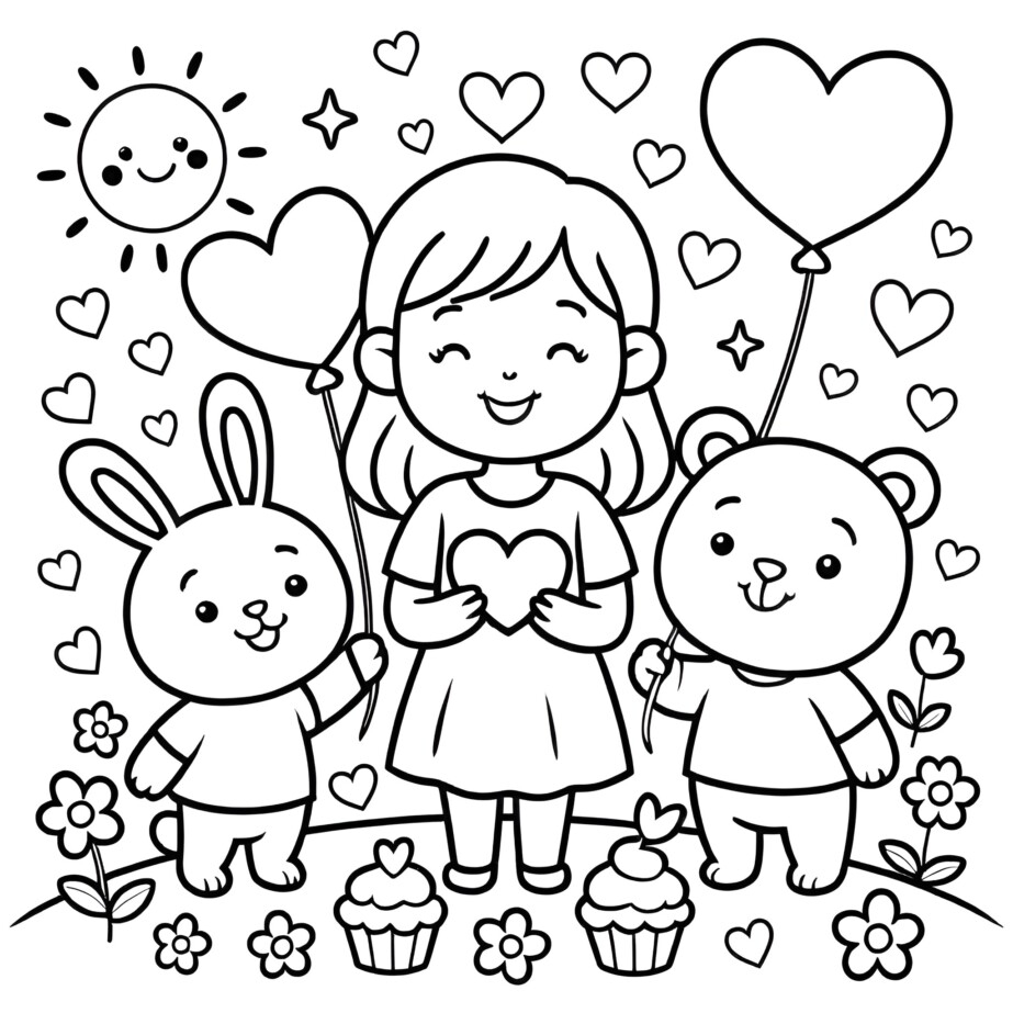 Valentines Coloring Pages For Kids Coloring Pages Mimi Panda Valentines Coloring Pages For Kids Coloring Pages Mimi Panda