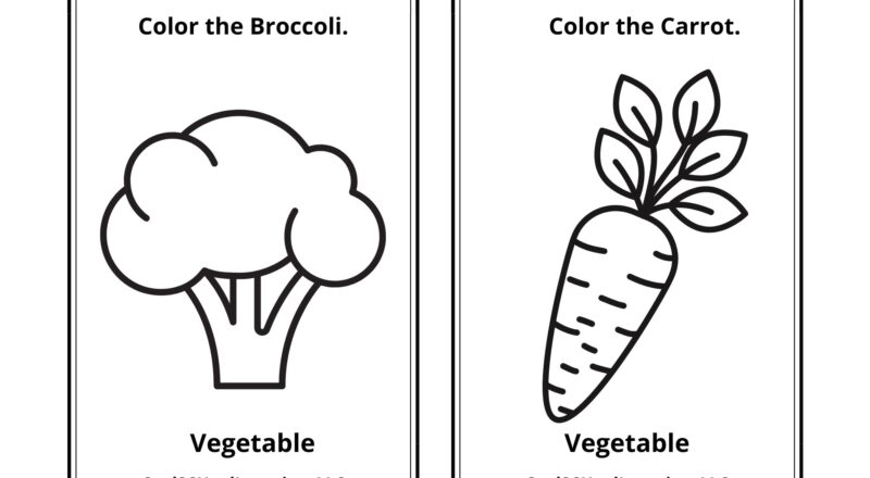 Vegetable Coloring Pages Kids Coloring Sheets Veggie Print Prek Worksheets Educational Printables For Kids Etsy