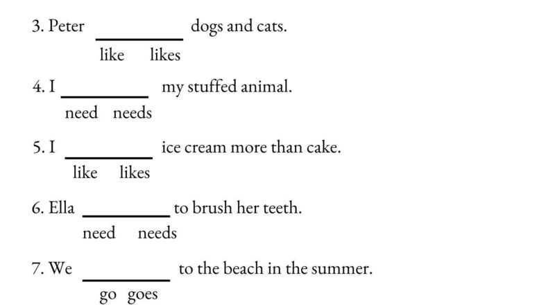 Verb Agreement Worksheets Printable 3rd And 4th Grade Sentence Worksheets Etsy Norway