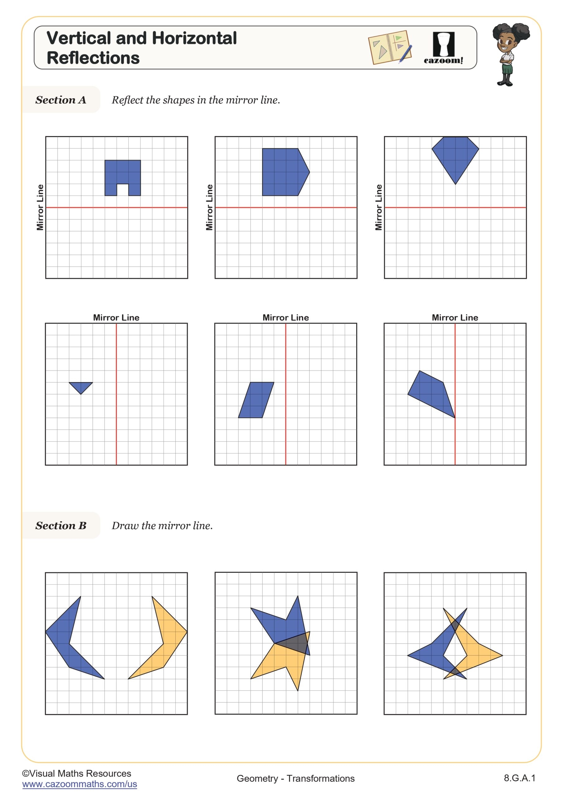 Vertical And Horizontal Reflections Worksheet Fun And Engaging 8th Grade PDF Worksheets Cazoom Math Vertical And Horizontal Reflections Worksheet Fun And Engaging 8th Grade PDF Worksheets Cazoom Math