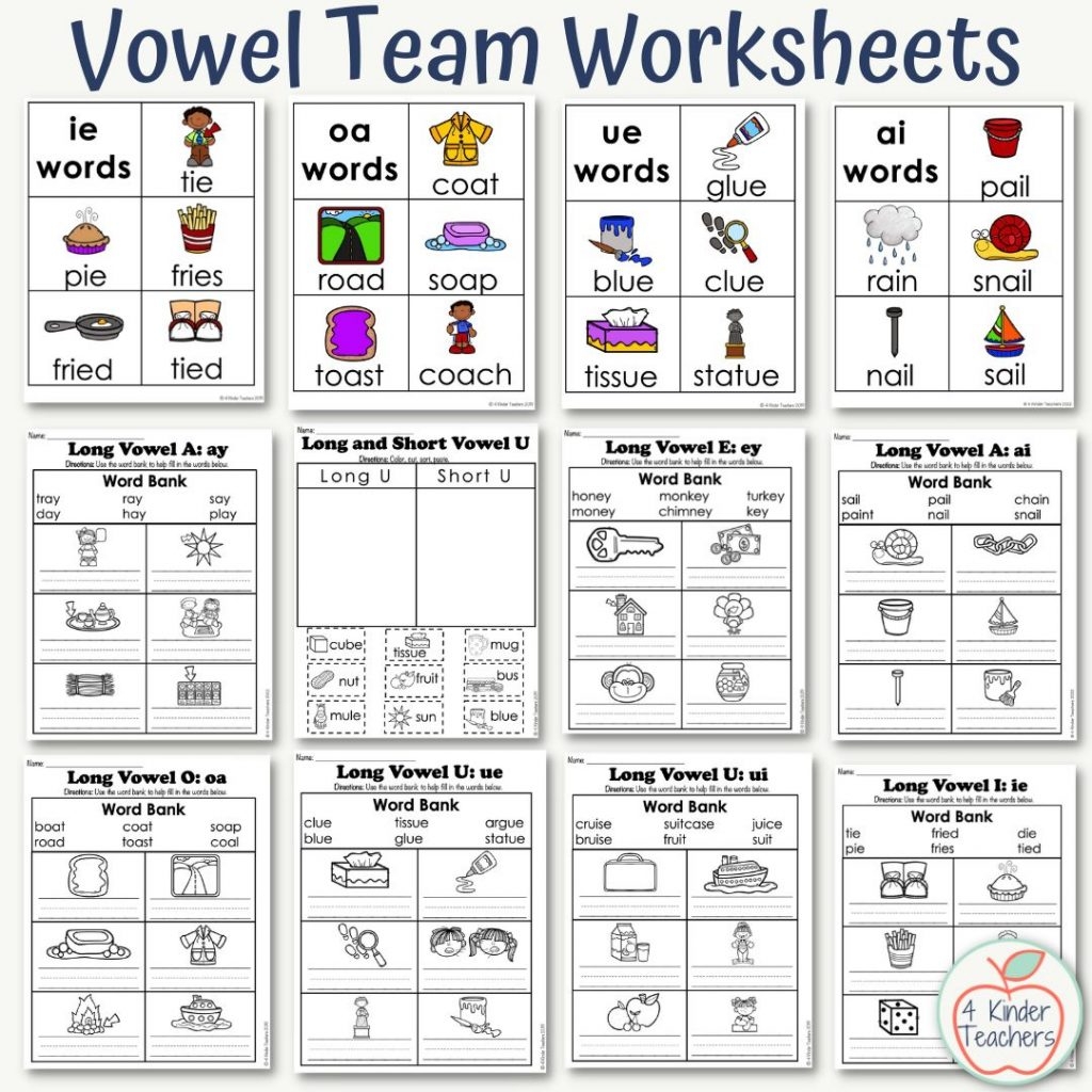 Vowel Teams For Kindergarten 4 Kinder Teachers Vowel Teams For Kindergarten 4 Kinder Teachers