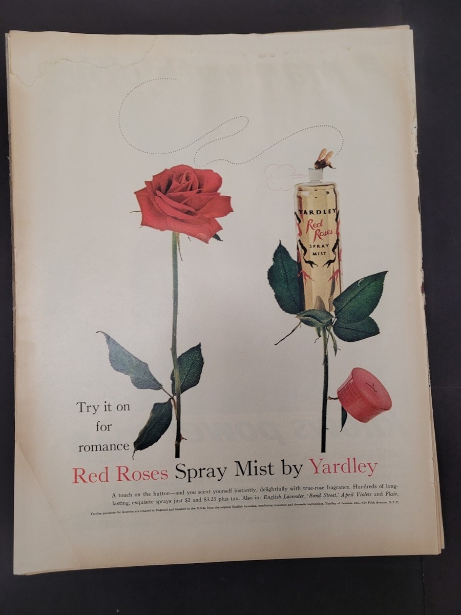 VTG 1960 Orig Magazine Ad YARDLEY Red Roses Spray Mist Try It On For Romance EBay