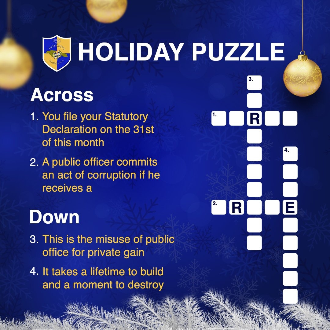 We Are In A Festive Mood To Fight Corruption This Season Unleash Your Wit And Knowledge By Cracking This Crossword Puzzle Share The Answers In The Comments Below CorruptionFree Transparency Accountability CancelCorruption We Are In A Festive Mood To Fight Corruption This Season Unleash Your Wit And Knowledge By Cracking This Crossword Puzzle Share The Answers In The Comments Below CorruptionFree Transparency Accountability CancelCorruption