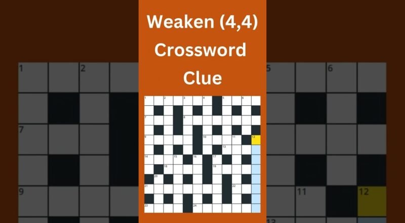 Weaken 4 4 Crossword Clue crossword crosswordpuzzles YouTube