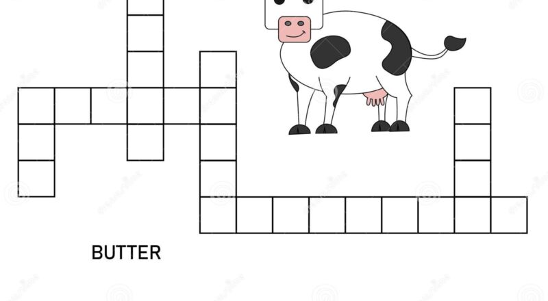 Web Farm Crossword Concept Cow And Dairy Products Stock Vector Illustration Of Milk Crossword 312921209
