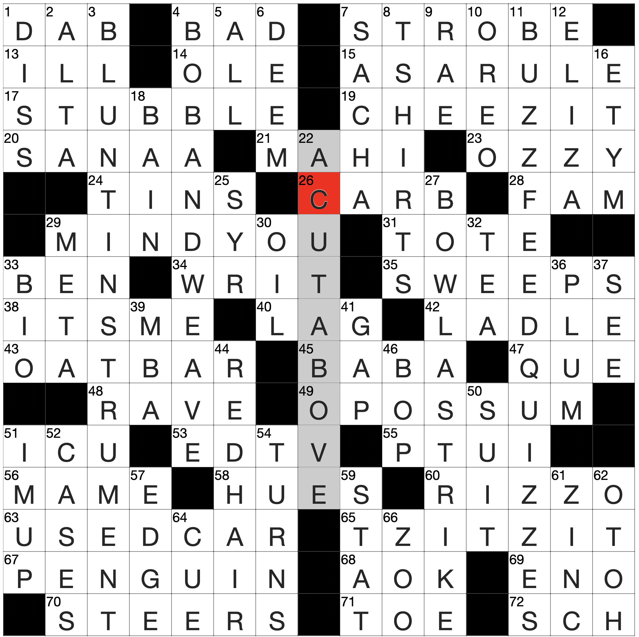 wall street journal crossword answers