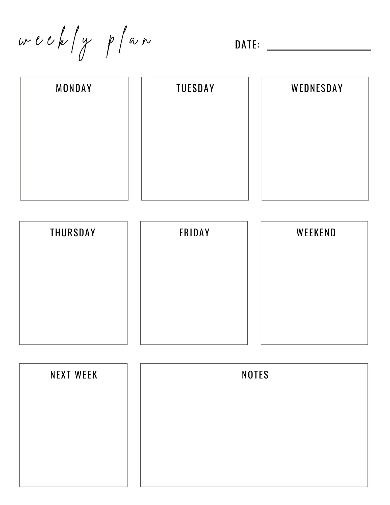 Weekly Printable Planner Free Templates 2026 AnjaHome