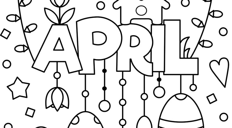 Welcome April Colouring Page Printable Thrifty Mommas Tips