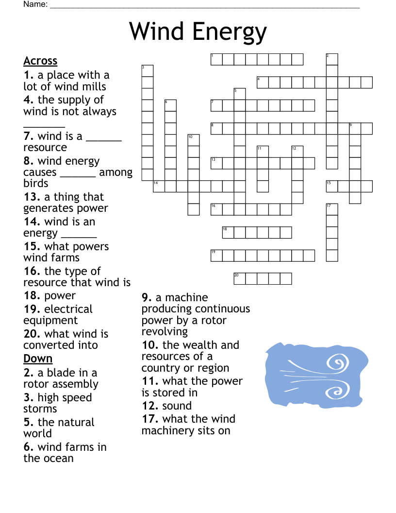 Wind Energy Crossword WordMint