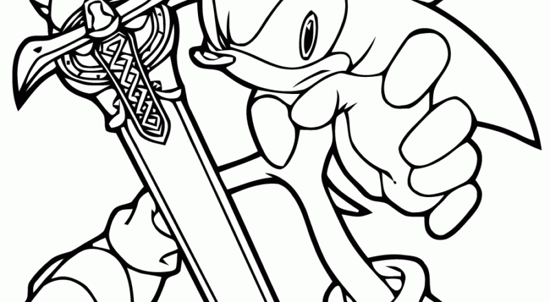 With A Sword Sonic Coloring Pages
