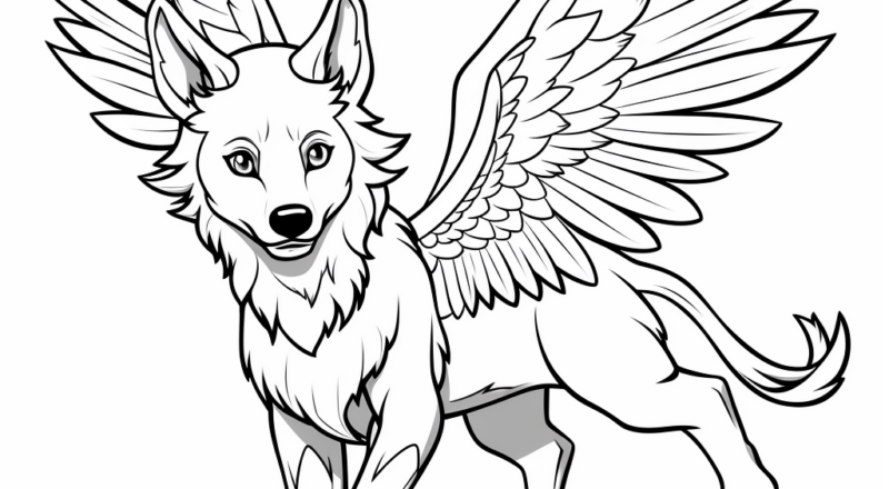 Wolves With Wings Coloring Pages Free Printable