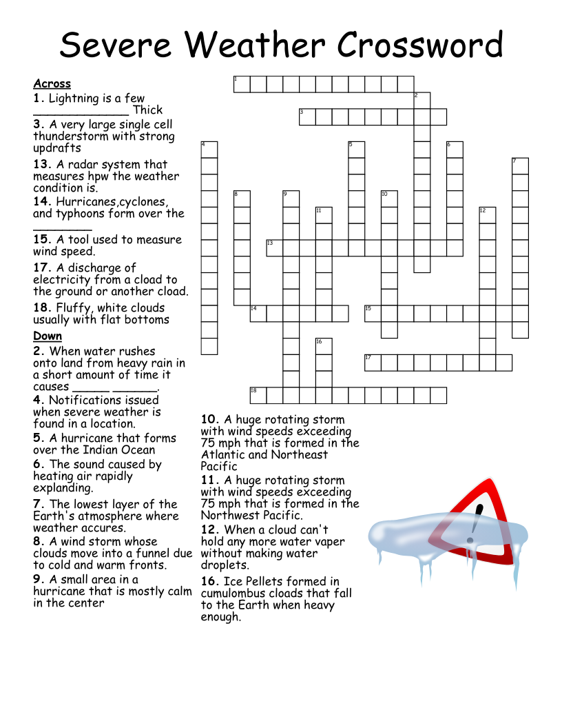 Wonderful Weather Crossword WordMint
