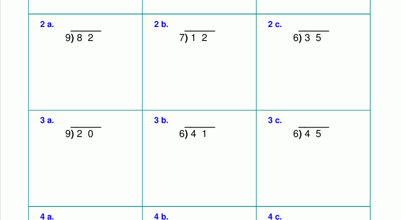 Worksheets For Division With Remainders