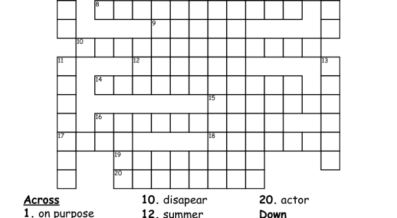 Write The Antonym For Each Clue Crossword WordMint