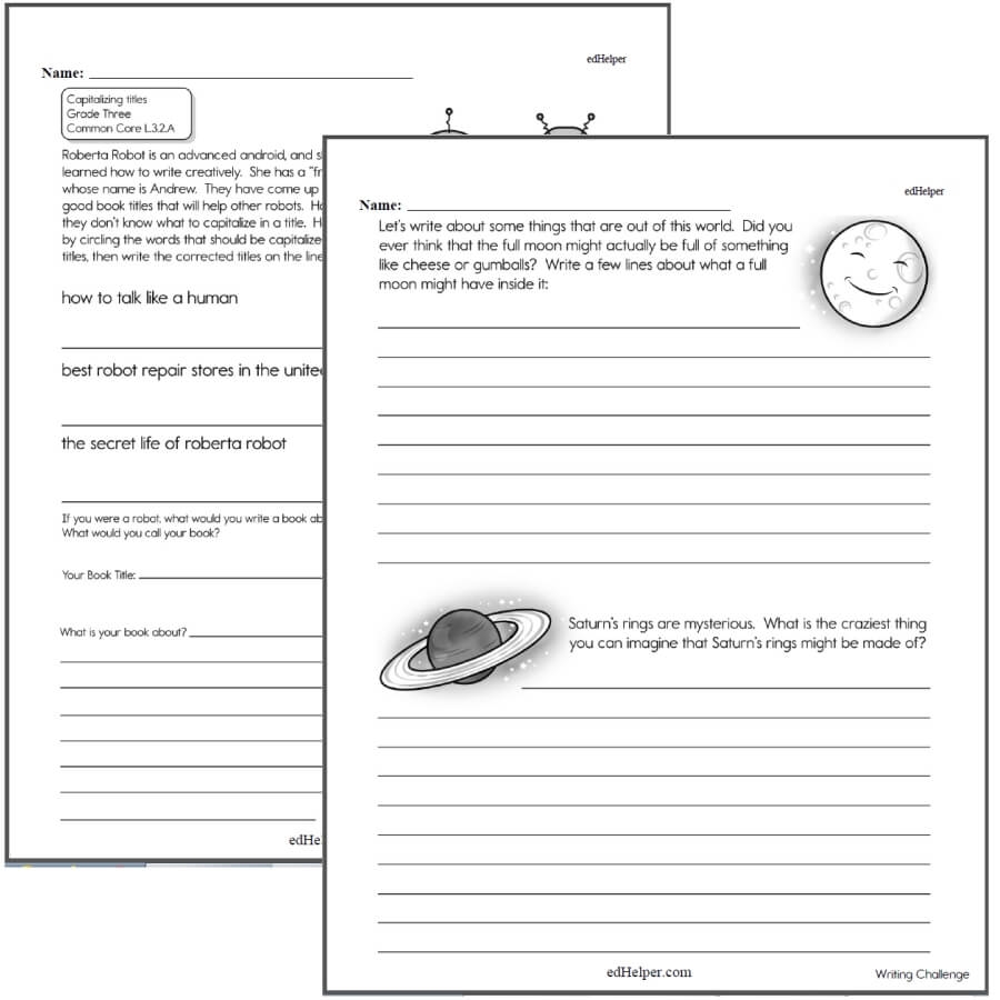 Writing Worksheets For Creative Kids Free PDF Printables EdHelper