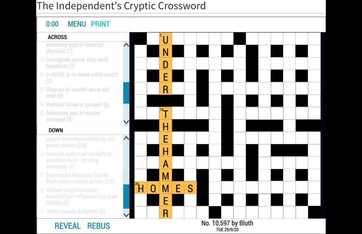 Yesterday s Independent Cryptic Crossword Contained Something Of A Tribute To One Of My Favourite TV Shows Homes Under The Hammer 
